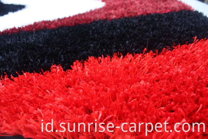 Polyester mixed Shaggy Rug with Design